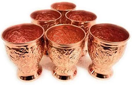 Copper puro indiano feito à mão Ayurveda Benefício de saúde manual Drinkwarware copos de tabela