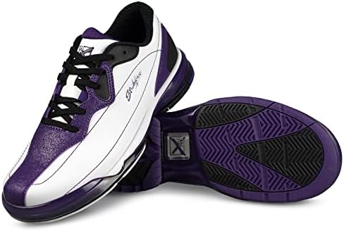 KR Strikeforce Dream White/Purple Performance Sapato de boliche feminino Mão esquerda com solas e saltos