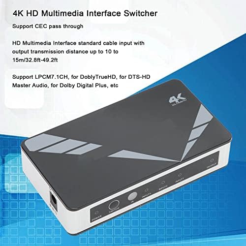 3 em 1 OUT Switcher, plugue e reproduz HD Multimedia Interface Switch VK - 301A 4K multifuncional para jogos Regulamentos dos EUA