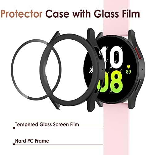 Simpeak 5-Colors Slim Hard Screen Protector Case compatível com Samsung Galaxy Watch 5 40mm, sensível ao toque, HD Clear, Proteção completa Caixa de pára-choque compatível com Galaxy Watch 4 40mm