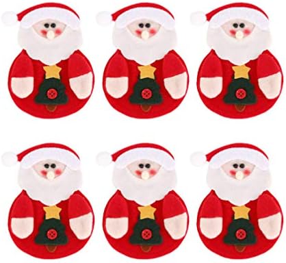 Toyandona 6pcs Christmas Tilderware Pockets Cutter Cutter Fork Papai Noel Claus Tableware Titulares de talheres de Natal Meias de Christmas para Mesa de Jantar Decoração de Natividade Ornamentos