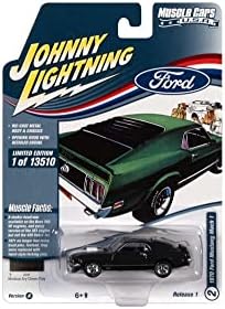 1970 Ford Mustang Mach 1, Ivy Green - Johnny Lightning JLMC029/48A - 1/64 Carro Diecast de escala