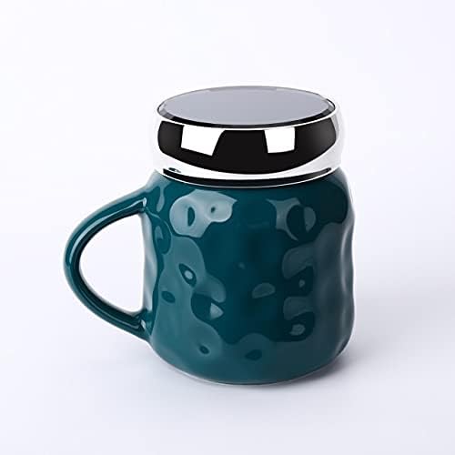 Dodouna Cerâmica espelho de tampa de leite caneca de café xícara de chá de porcelana portátil caneca em relevo