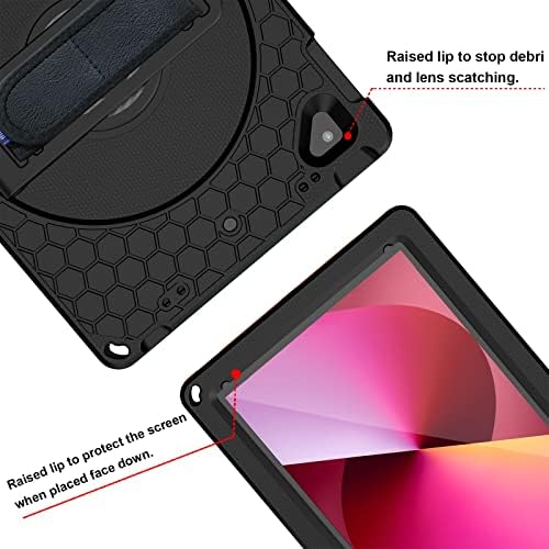 Proteção do tablet, tampa do dispositivo portátil compatível com ipad5/ipad6/novo ipad9.7/2018 estojo para tablet 9.7inch com alça de kick/hand 360 ° Rotatable KickTan