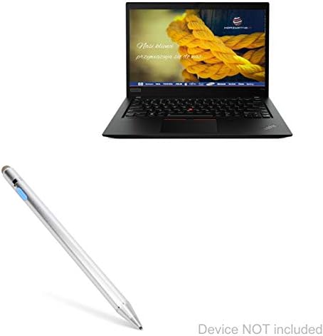 Caneta de caneta de onda de ondas de caixa compatível com a Lenovo ThinkPad T14s - acumulação de caneta ativa, caneta eletrônica com ponta ultra fina - prata metálica