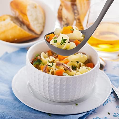 Colher de concha de sopa de Zulay com aperto confortável - cozinheira e servir para sopa, pimenta, molho,