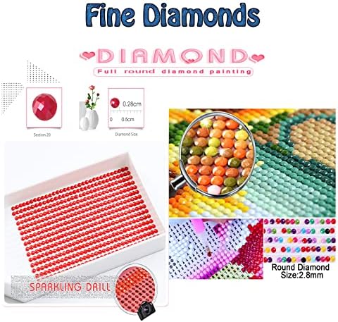 Kits de pintura de diamante para adultos, arte verde de diamante de diamante infantil tinta 5D