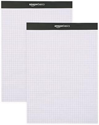 Basics Quad -Ruled Graph Paper Pad - pacote de 2, 8,5 polegadas x 11,75 polegadas
