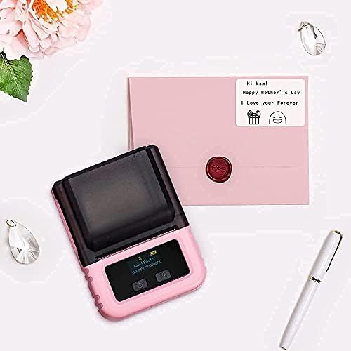 Fabricante de etiquetas rosa Phomemo M120, portable Bluetooth Sticker Maker Machine Endereço Rótulo da etiqueta