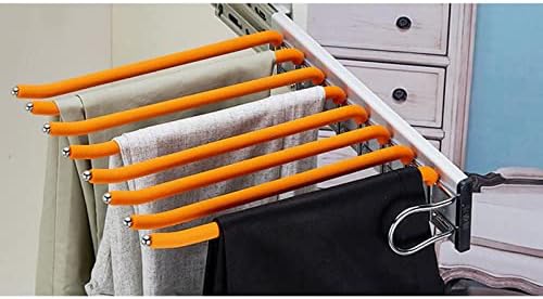 Calça qukan rack cabide de calça deslize para fora do suporte lateral, economia de espaço e armazenamento,