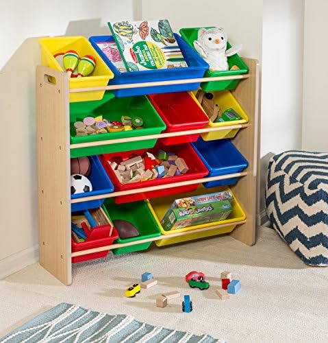 Organizador de brinquedos infantis e de mel e caixas de armazenamento, naturais/primários