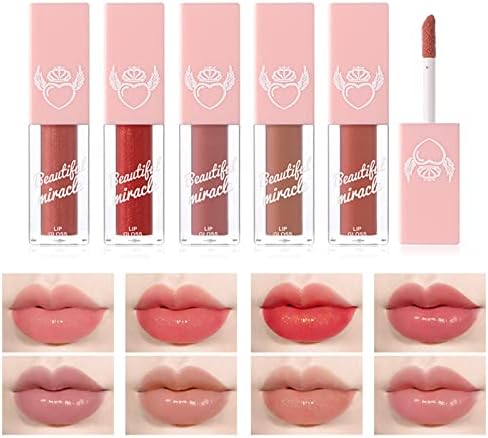 Espelho de água espelho brilho Lip Lip for Wemens Charming Girls Lip Film Nude Color Lip Gloss Ladies Lips Lip