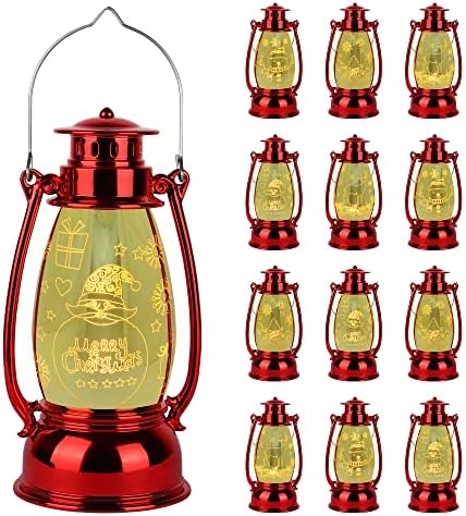 Decorações de Natal Lanternas Mini ornamentos de árvore de Natal de lanterna, 12 pacote de decoração de