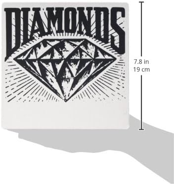 3drose LLC 8 x 8 x 0,25 polegadas Pad mouse, jóia de diamante preto e branco