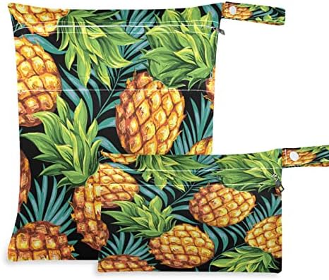 Sacos de abacaxi tropical de abacaxi huxino frutas de verão, bolsas de fraldas de pano para bebês Bolsas
