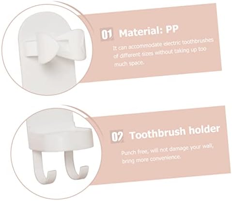 DOITOOL 4pcs de dentes elétricos porta -escova ganchos de armazenamento cabides de armazenamento prateleiras para armazenamento de dentes de dentes de dentes de parede de parede de parede
