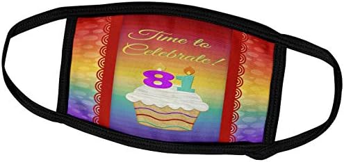 3drose Beverly Turner Aniversário Convite Design - Cupcake, Velas de Número, Time, Celebre 81 anos Convite - Máscaras faciais