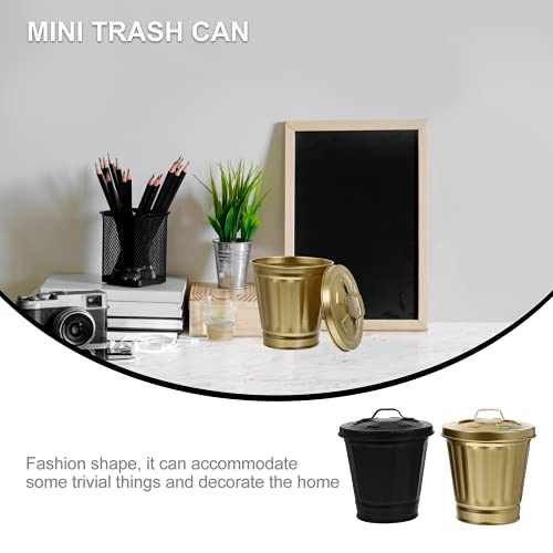 Cabilock Metal Bin 6pcs Jar Wastebasket Desktop Vanity Kitchen, suporte para maconha e lixo de