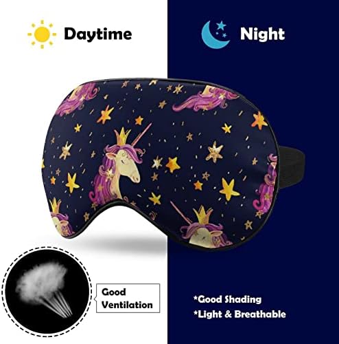 Estrelas Unicorn Tampa de máscara de olho macio sombrio eficaz conforto máscara de sono com cinta elástica ajustável