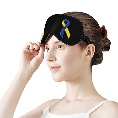 Síndrome de Downs Ribbon máscara de olho macio sombreamento máscara do sono conforto conforto com cinta elástica ajustável
