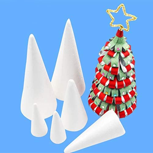 Decoração de Natal de Sewacc, em forma de 2pcs Cones de espuma Cones brancos Artesanato em forma