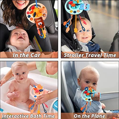 Jarfar Baby Sensory Toys Montessori Pull String Atividade Habilidades Motor para viagens, bebês para
