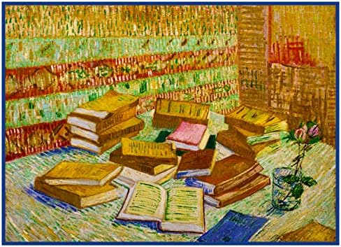 ORENCO ORIENTROS ROLONOS PARISIANOS Livros Still Life Vincent Van Gogh Counted Cross Stitch Pattern