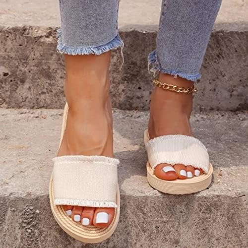 Senhoras de cor sólida de cor sólida desgaste de praia chinelos de moda chinelos de moda plana de pé de verão sandálias de moda casual praia sandálias de pérolas de pérolas para mulheres sapatos
