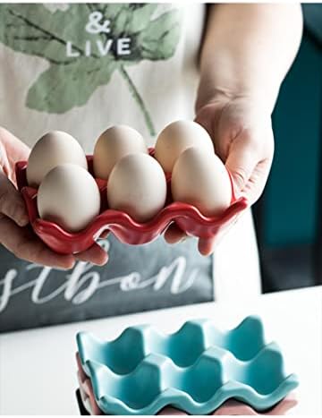 Cilka Kitchen Supplies Bandeja de ovo para suprimentos de tabela de cerâmica doméstica Verde
