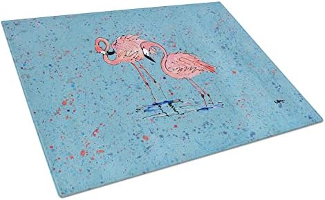 Tesouros de Caroline 8566lcb Placa de corte de vidro flamingo grande e decorativa Corte de vidro temperado e serviço de tamanho grande placa de corte de tamanho grande,