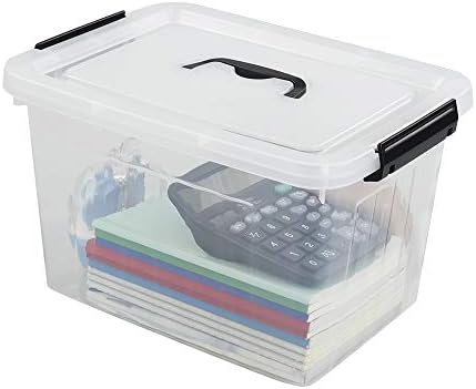 Pedindo caixas de armazenamento com tampa plástica de 16 L, caixa de armazenamento transparente, 2-pacote