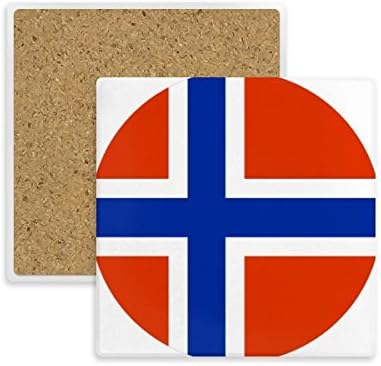 Noruega Bandeira Nacional Símbolo Europeu Pattern Square Coaster Cup Titular de caneca absorvente
