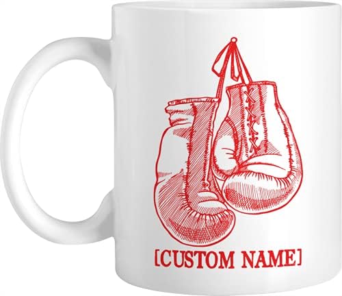 Luvas de boxe personalizadas caneca, ideia de presente de boxe para homens, mulheres, caneca de café para amante