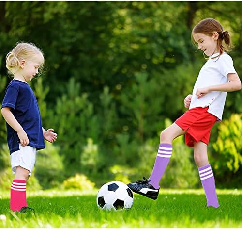 Meias de futebol do Doovid Kids três listras meias altas meias de algodão meias de algodão