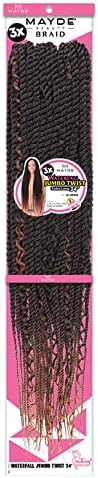 Mayde Beauty Crochet Braid 3x Cachoeira Jumbo Twist 34 '', 1,0 contagem