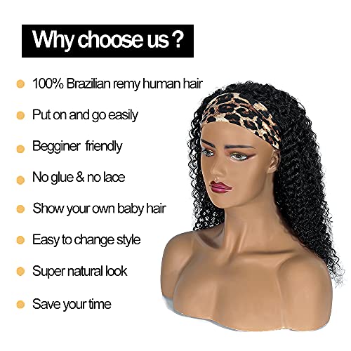 Peruca de faixa da cabeça SIADEE Perucas de cabelo humano encaracoladas para mulheres negras, brasileiras de cabelos cacheados