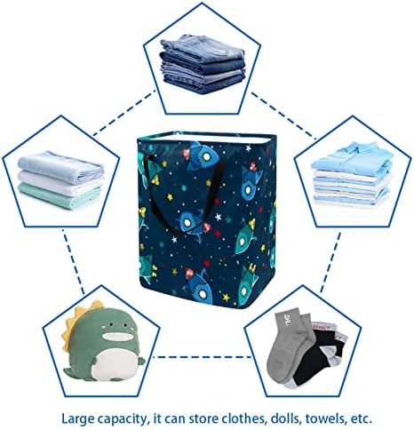 Universo espacial estrelas Padrão Imprimir cesto de lavanderia dobrável, cestas de lavanderia à prova d'água