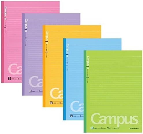Notebooks do campus de Kokuyo semi-B5 pré-pontilhados, 6 mm governados, 30 folhas-60 páginas, cores de vitaminas