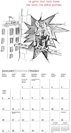 Calendário de parede de vida de graphique trabalho-calendário de 16 meses de 2019, 12 x12 com idiomas, visualização de 4 meses e feriados marcados