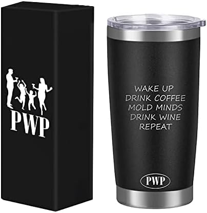 P W P 20oz Tumbler acordado Drink Coffee Minds Drink Vinho Repita o copo de aço inoxidável Travel Caneca