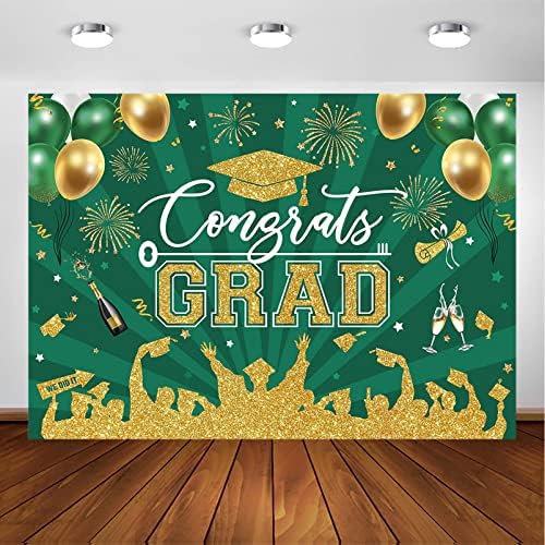Avezano Graduação cenário parabéns Decorações de festa de graduação verde e ouro da classe de 2023 fotos de fotos