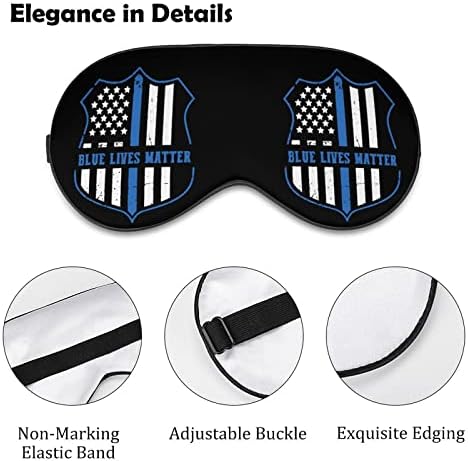 Black Lives Matter Police Flag Sleep Mask máscara de venda macia portátil Máscara ocular portátil com alça ajustável para homens mulheres