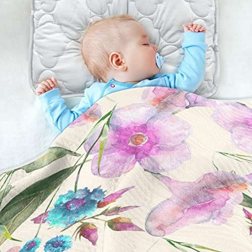 Porcos, lindos cobertores de bebê floral de 30 x 40 em flores de milho aquarela Coberteiro Cabe