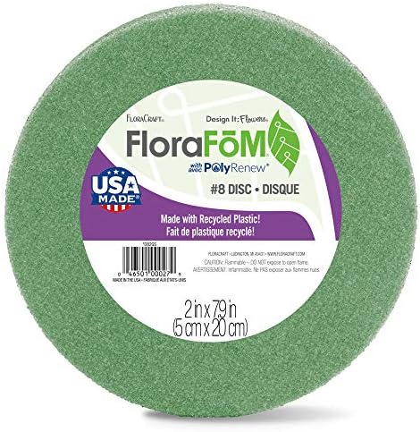 Floracraft florafōm disco de 2 polegadas x 7,9 polegadas verde