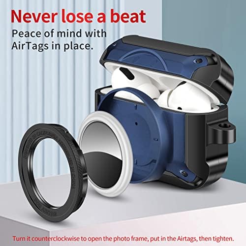 Para o caso AirPods Pro Case Airtag, design de câmera AirPods Pro Hard Casos para homens com chaveiro,