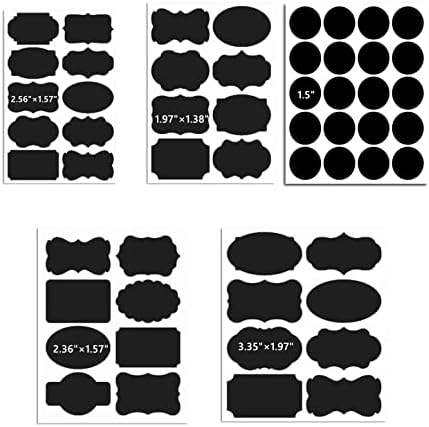 Rótulos de despensa de quadro -negro 226pcs adesivos de vinil Taksdai Papel adesivo para caixas de armazenamento