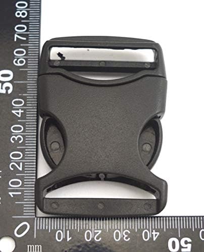 Fenggtonqii 1,5 largura interna Black plástico lateral lateral lateral fivela um lado ajustável