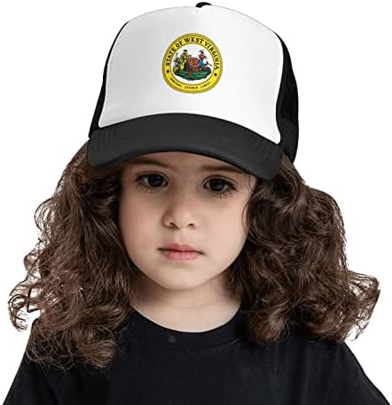 Bolufe State Seal of West Virginia Children's Baseball Cap, tem uma boa função respirável, conforto natural e respirável