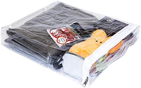 Sacos de armazenamento com zíper em vinil transparentes 9,5 x 11,5 x 2 polegadas 10-pacote com alça