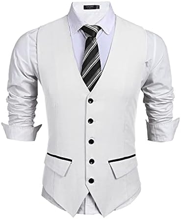 Coofandy Men's Business Suit colete Slim Fit Dress Vestre